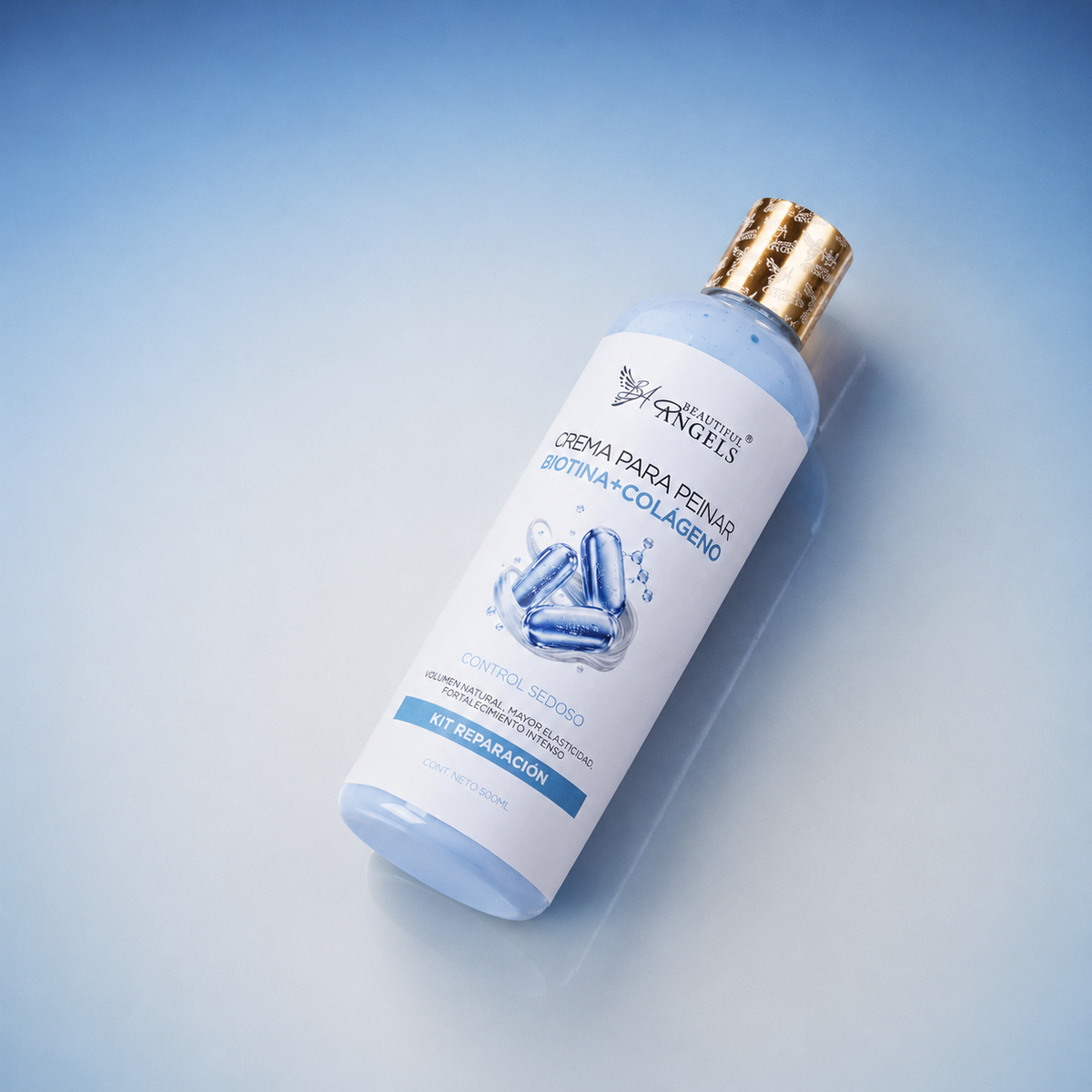 Crema Capilar Biotina + Colágeno Beautiful Angels: Fortalecimiento y Volumen para Cabello Fino, con Elasticidad, Cuerpo y Brillo Natural