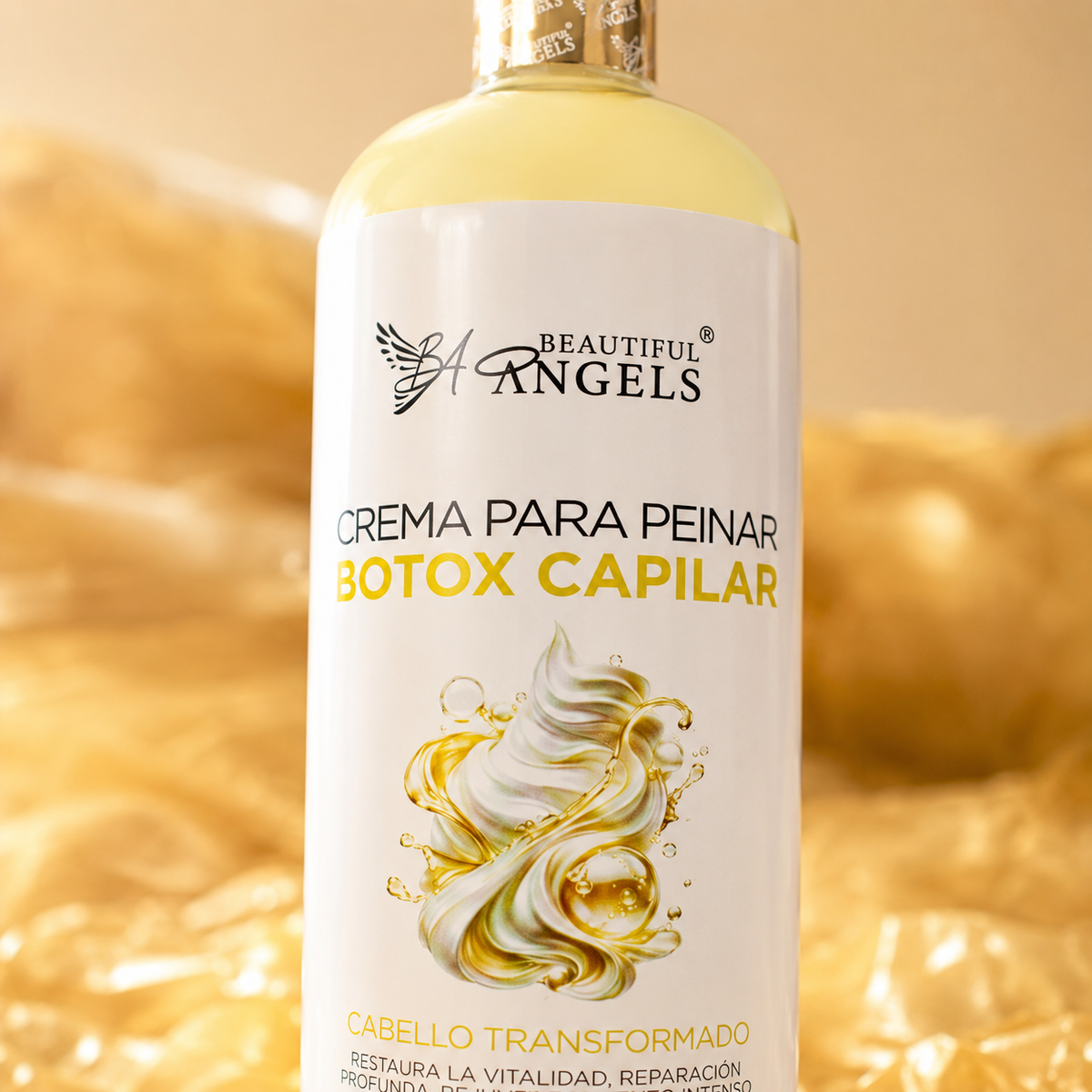 Crema Capilar con Botox Beautiful Angels: Reparación Profunda y Rejuvenecimiento Intenso, con Acabado Sedoso, Brillo Radiante y Control del Frizz para un Cabello Visiblemente saludable, Suave y Manejable