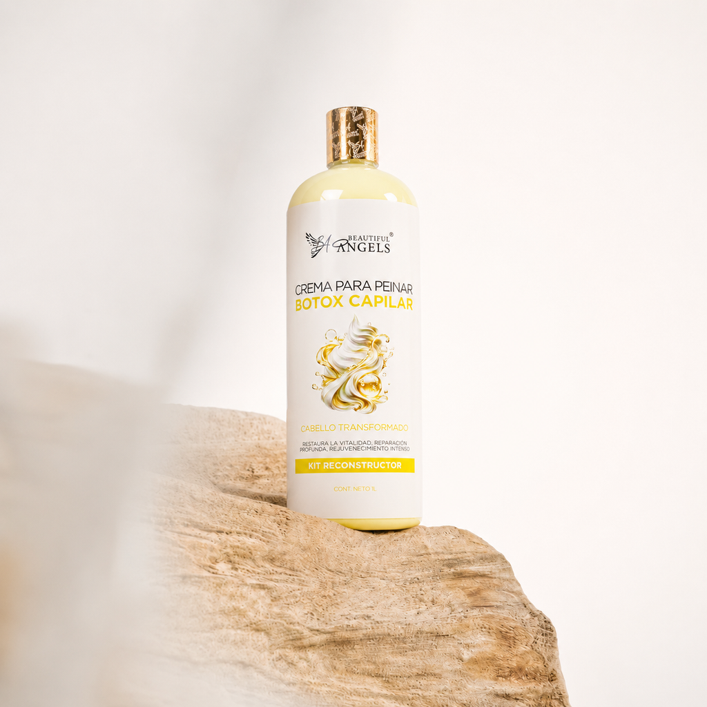 Crema Capilar con Botox Beautiful Angels: Reparación Profunda y Rejuvenecimiento Intenso, con Acabado Sedoso, Brillo Radiante y Control del Frizz para un Cabello Visiblemente saludable, Suave y Manejable