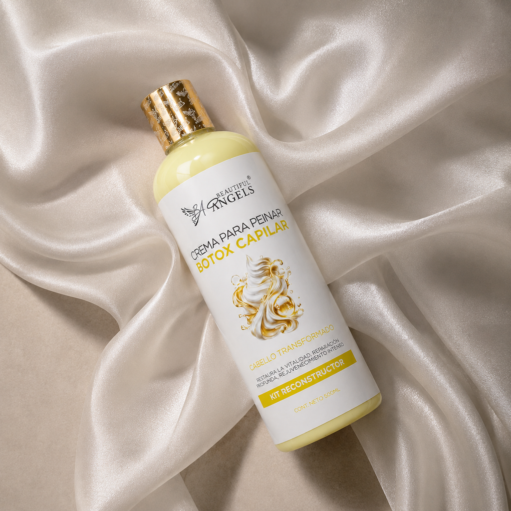Crema Capilar con Botox Beautiful Angels: Reparación Profunda y Rejuvenecimiento Intenso, con Acabado Sedoso, Brillo Radiante y Control del Frizz para un Cabello Visiblemente saludable, Suave y Manejable