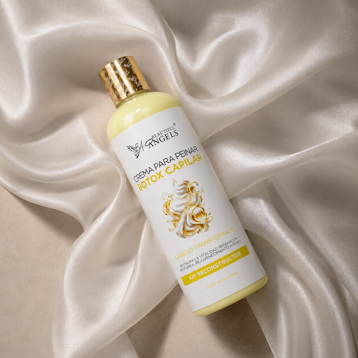 Crema Capilar con Botox Beautiful Angels: Reparación Profunda y Rejuvenecimiento Intenso, con Acabado Sedoso, Brillo Radiante y Control del Frizz para un Cabello Visiblemente saludable, Suave y Manejable