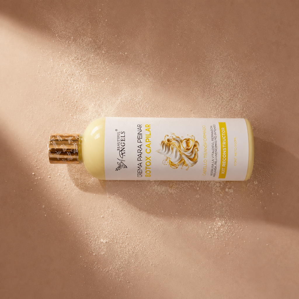 Crema Capilar con Botox Beautiful Angels: Reparación Profunda y Rejuvenecimiento Intenso, con Acabado Sedoso, Brillo Radiante y Control del Frizz para un Cabello Visiblemente saludable, Suave y Manejable
