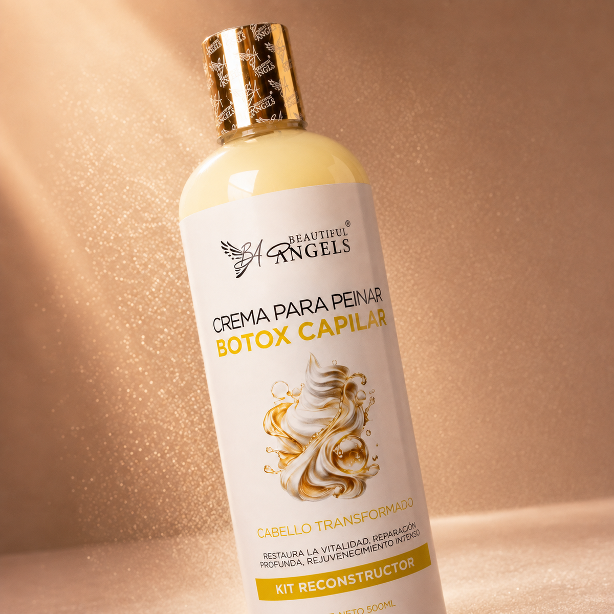 Crema Capilar con Botox Beautiful Angels: Reparación Profunda y Rejuvenecimiento Intenso, con Acabado Sedoso, Brillo Radiante y Control del Frizz para un Cabello Visiblemente saludable, Suave y Manejable