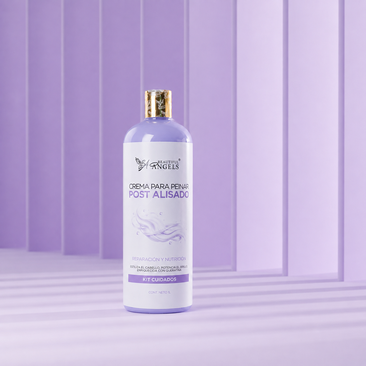 Crema para Peinar Post Alisado Beautiful Angels: Prolonga la Durabilidad y Perfección de tu Alisado, Acción Suavizante que Deja el Cabello Manejable y sin Enrredos, Aporta un Brillo Radiante en Cada Movimiento