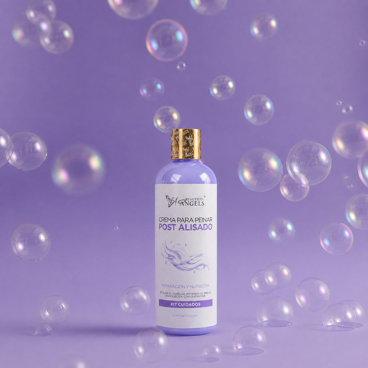 Crema para Peinar Post Alisado Beautiful Angels: Prolonga la Durabilidad y Perfección de tu Alisado, Acción Suavizante que Deja el Cabello Manejable y sin Enrredos, Aporta un Brillo Radiante en Cada Movimiento