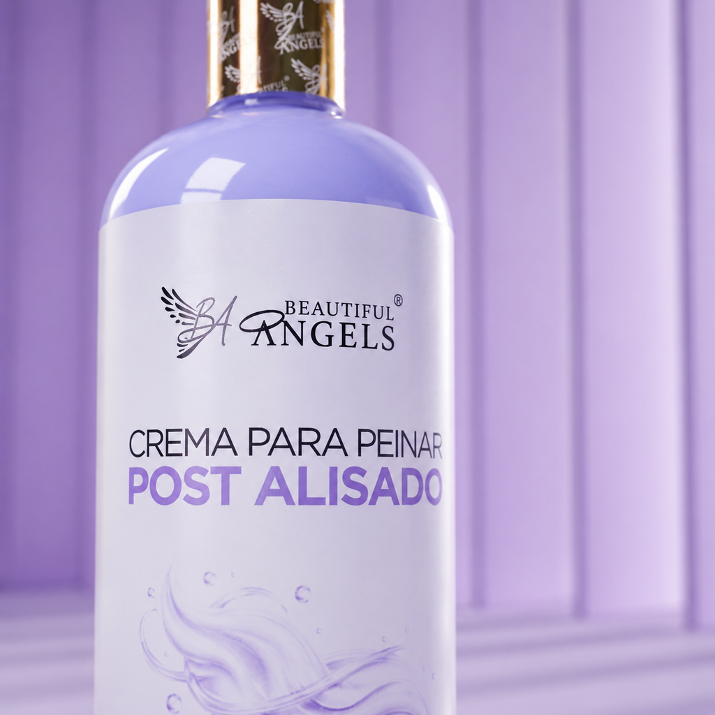 Crema para Peinar Post Alisado Beautiful Angels: Prolonga la Durabilidad y Perfección de tu Alisado, Acción Suavizante que Deja el Cabello Manejable y sin Enrredos, Aporta un Brillo Radiante en Cada Movimiento
