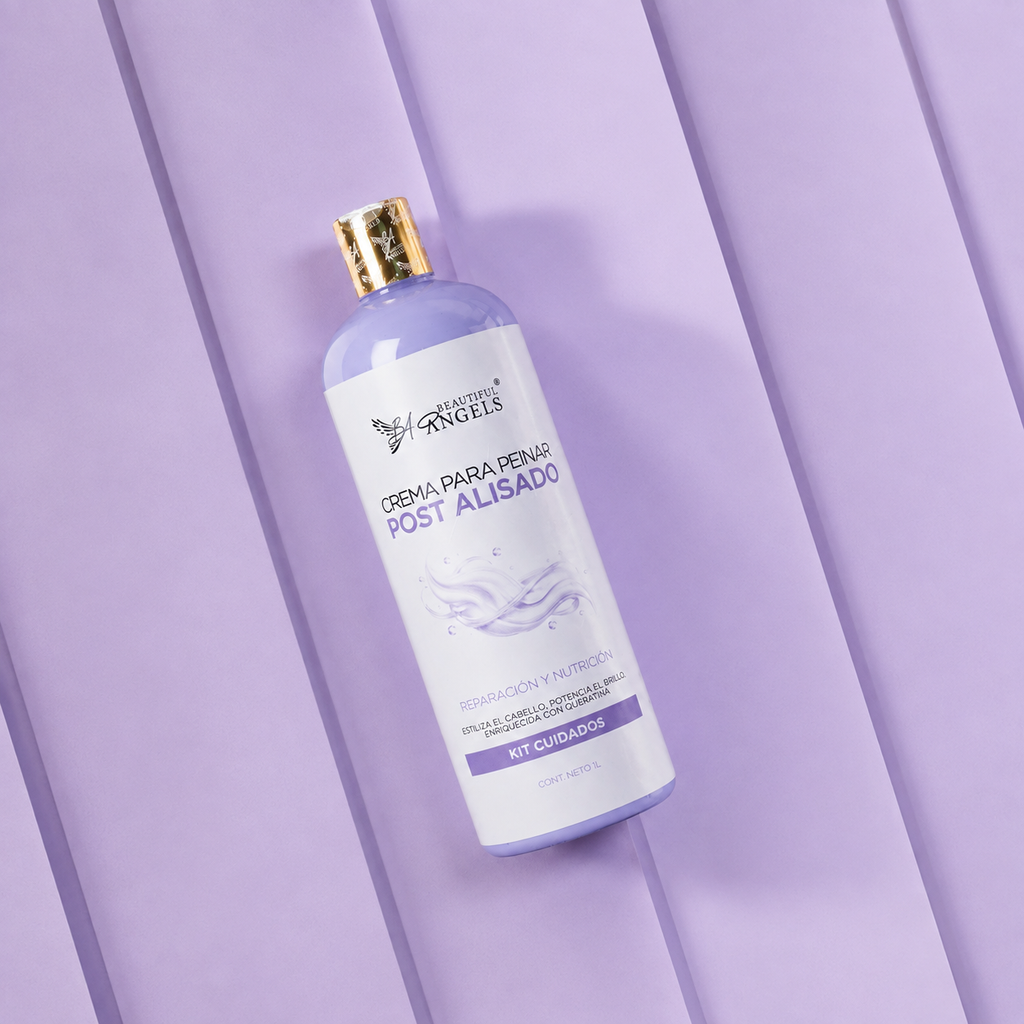 Crema para Peinar Post Alisado Beautiful Angels: Prolonga la Durabilidad y Perfección de tu Alisado, Acción Suavizante que Deja el Cabello Manejable y sin Enrredos, Aporta un Brillo Radiante en Cada Movimiento
