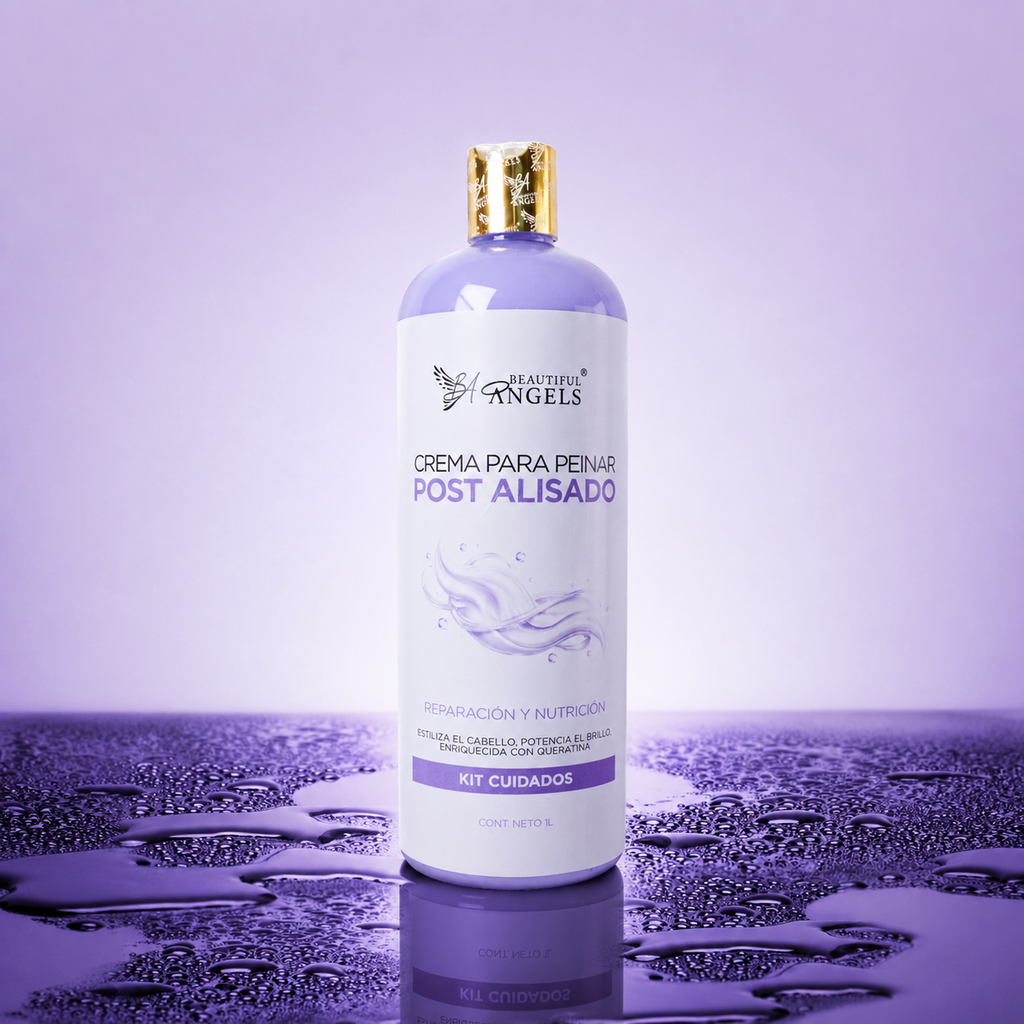 Crema para Peinar Post Alisado Beautiful Angels: Prolonga la Durabilidad y Perfección de tu Alisado, Acción Suavizante que Deja el Cabello Manejable y sin Enrredos, Aporta un Brillo Radiante en Cada Movimiento