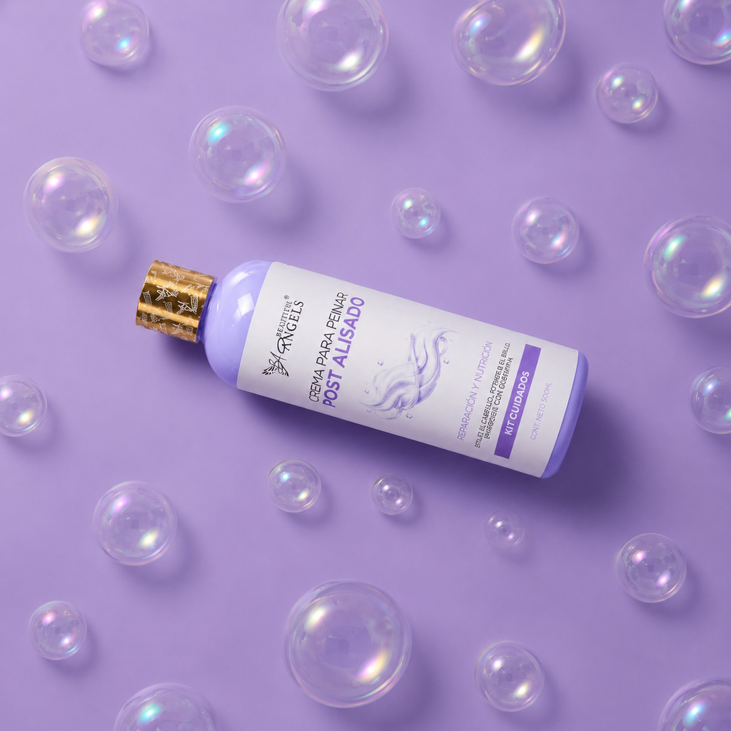 Crema para Peinar Post Alisado Beautiful Angels: Prolonga la Durabilidad y Perfección de tu Alisado, Acción Suavizante que Deja el Cabello Manejable y sin Enrredos, Aporta un Brillo Radiante en Cada Movimiento