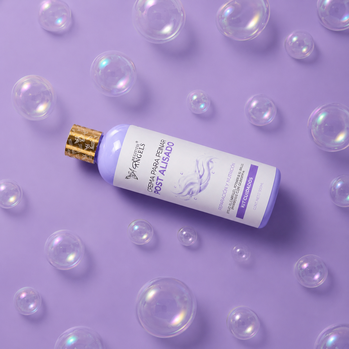 Crema para Peinar Post Alisado Beautiful Angels: Prolonga la Durabilidad y Perfección de tu Alisado, Acción Suavizante que Deja el Cabello Manejable y sin Enrredos, Aporta un Brillo Radiante en Cada Movimiento