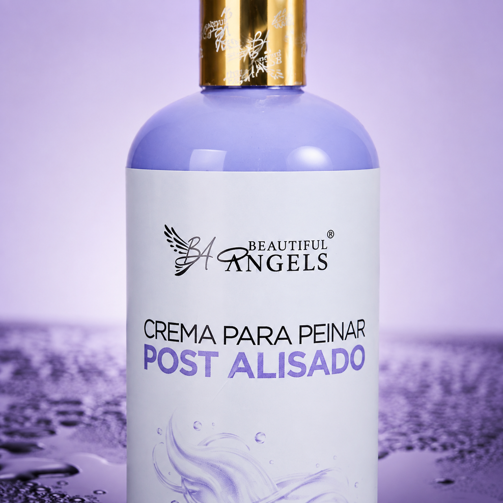 Crema para Peinar Post Alisado Beautiful Angels: Prolonga la Durabilidad y Perfección de tu Alisado, Acción Suavizante que Deja el Cabello Manejable y sin Enrredos, Aporta un Brillo Radiante en Cada Movimiento