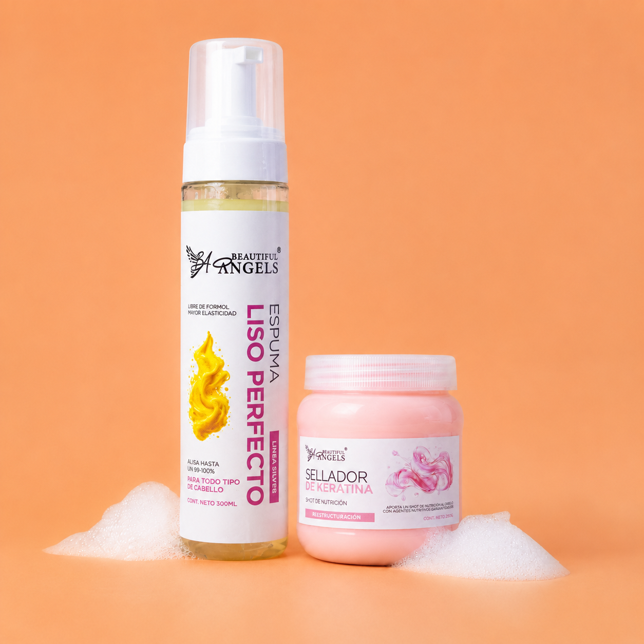 Kit Espuma Liso Perfecto Silver 300 ML+ Sellador de keratina 250 ML