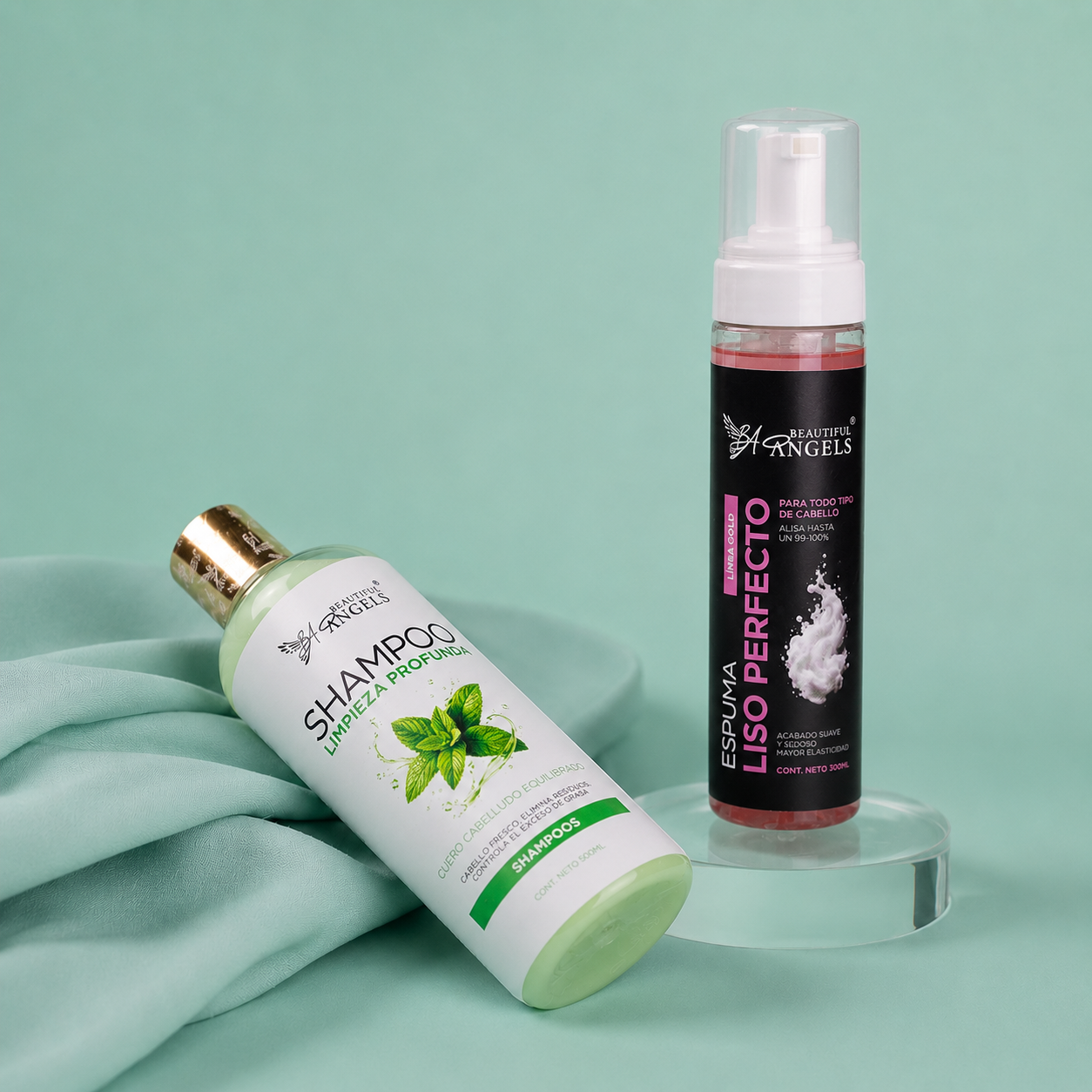 Kit Espuma Liso Perfecto Gold 300ML + Shampoo Limpieza Profunda 500ML