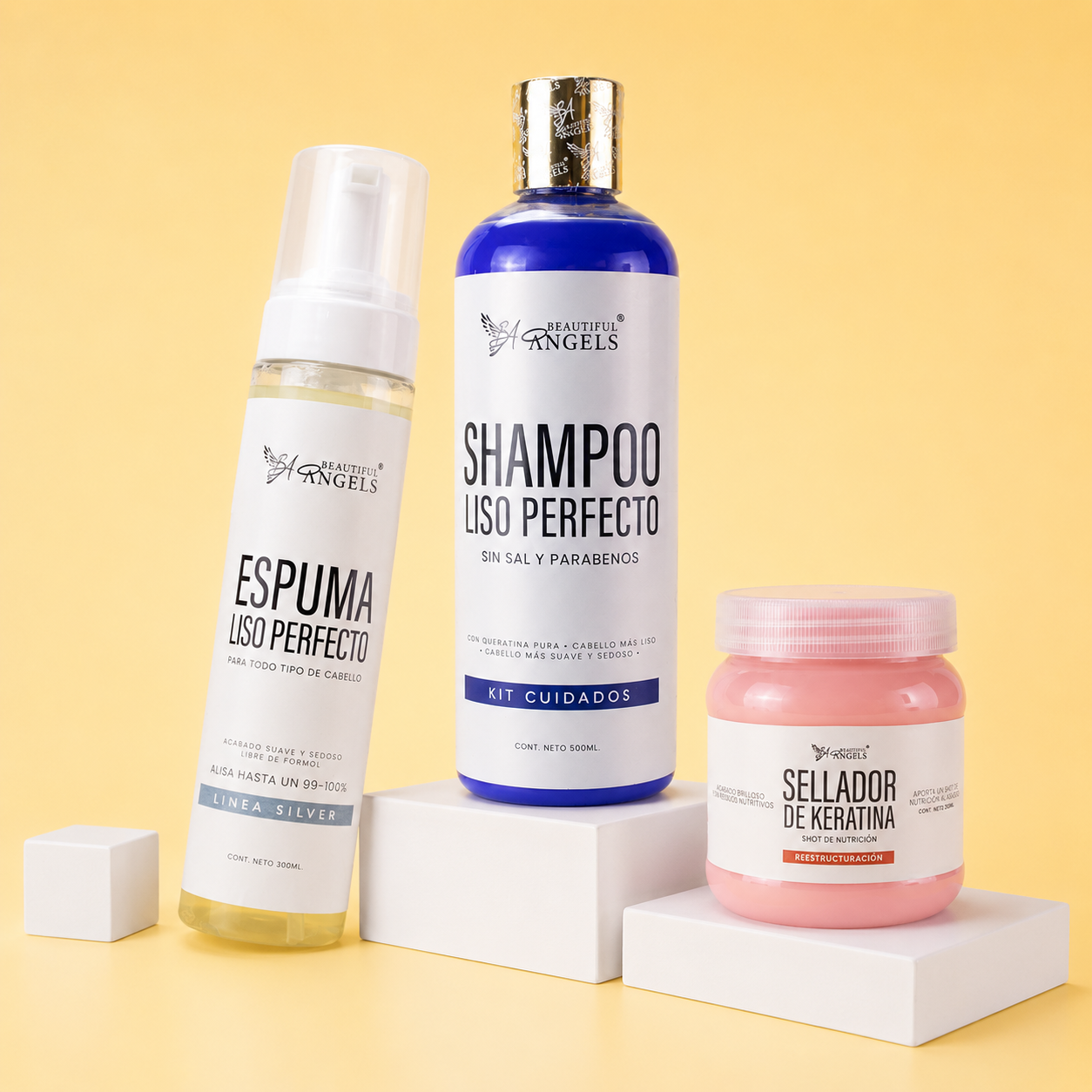 Kit Liso Perfecto en Espuma + Shampoo + Sellador: Un sistema completo que prepara, transforma y sella la fibra capilar para resultados duraderos.