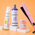 Kit Espuma Liso Perfecto Silver 300ml + Shampoo Liso Perfecto 500ml + Sellador de Keratina 250ml + Plancha Beautiful Angels