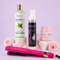 Kit Espuma Liso Perfecto Gold 300ml + Shampoo Limpieza 500ml + Sellador de Keratina 250ml + Plancha Beautiful Angels