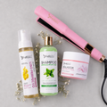Kit Keratina Espuma 300ml+ Shampoo Limpieza Profunda 500ml+ Sellador de Keratina 250ml + Plancha Beautiful Angels Profesional