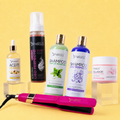 Kit Espuma Liso Perfecto Gold 300ml + Shampoo Limpieza 500ml + Shampoo Liso 500ml + Sellador de Keratina 250ml + Aceite de Argán 100ml + Plancha Beautiful Angels