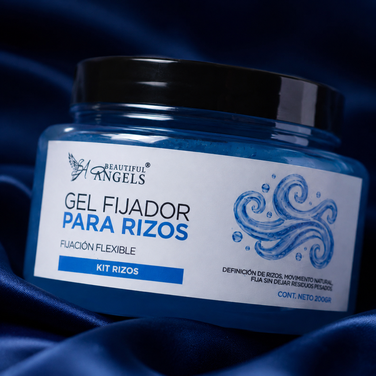 Gel de Fijación para Rizos 200Gr   Beautiful Angels: Definición Natural y Nutrición para Rizos, Acabado Ligero sin Residuos y un Aroma Fresco