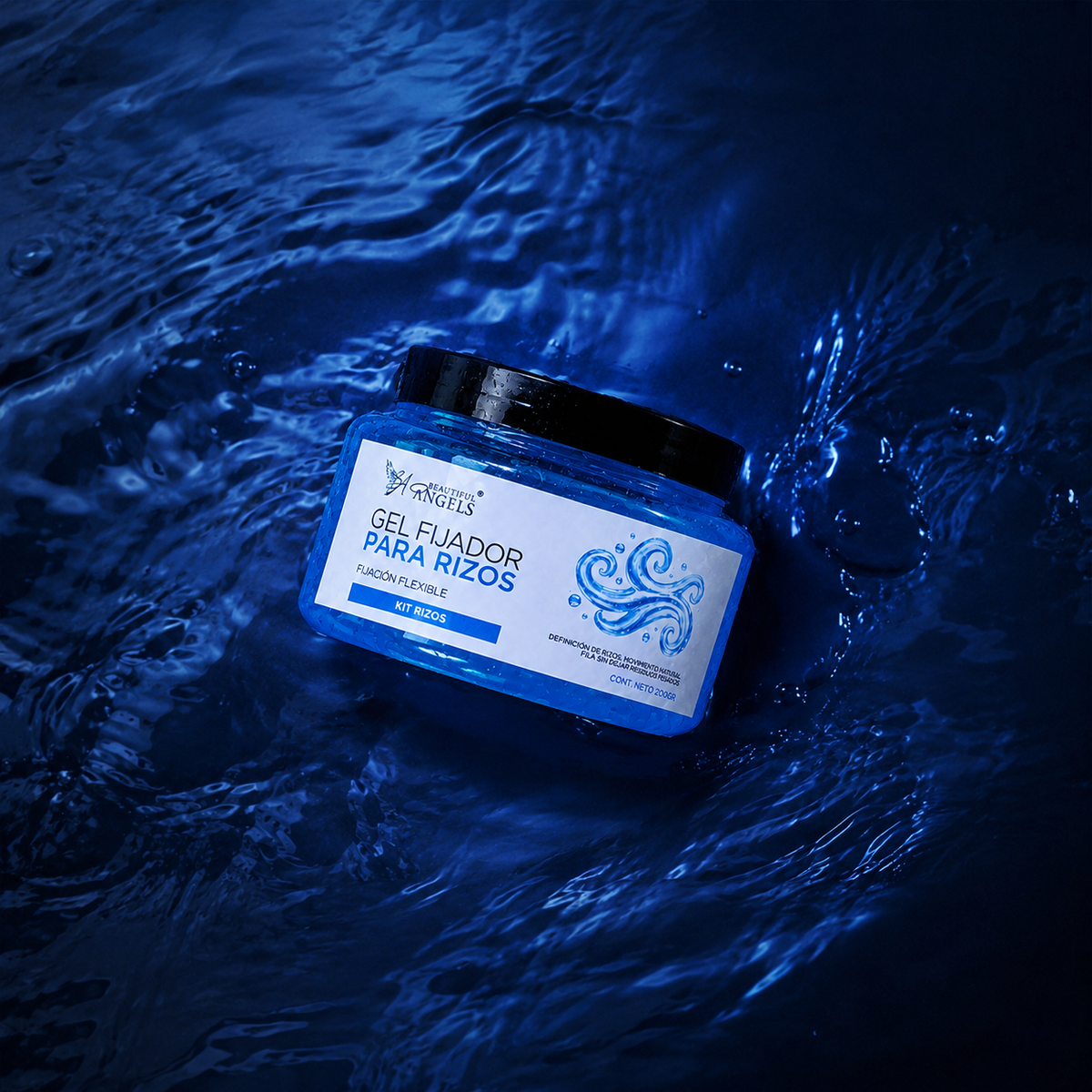 Gel de Fijación para Rizos 200Gr   Beautiful Angels: Definición Natural y Nutrición para Rizos, Acabado Ligero sin Residuos y un Aroma Fresco