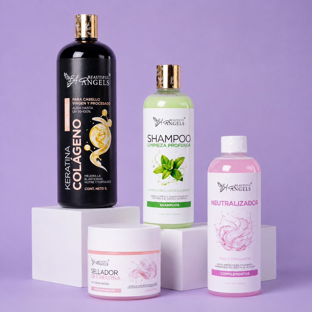 Kit Keratina Colágeno Gold 1L + Shampoo Limpieza Profunda 500ML + Neutralizador 500ML + Sellador de Keratina 250ML