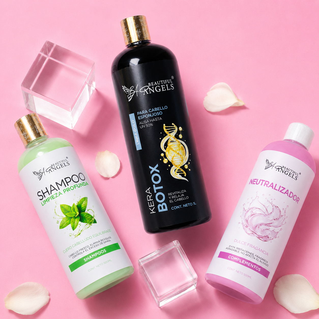 Kit Kerabotox Gold 1L + Neutralizador 500ML + Shampoo Limpieza Profunda 500ML
