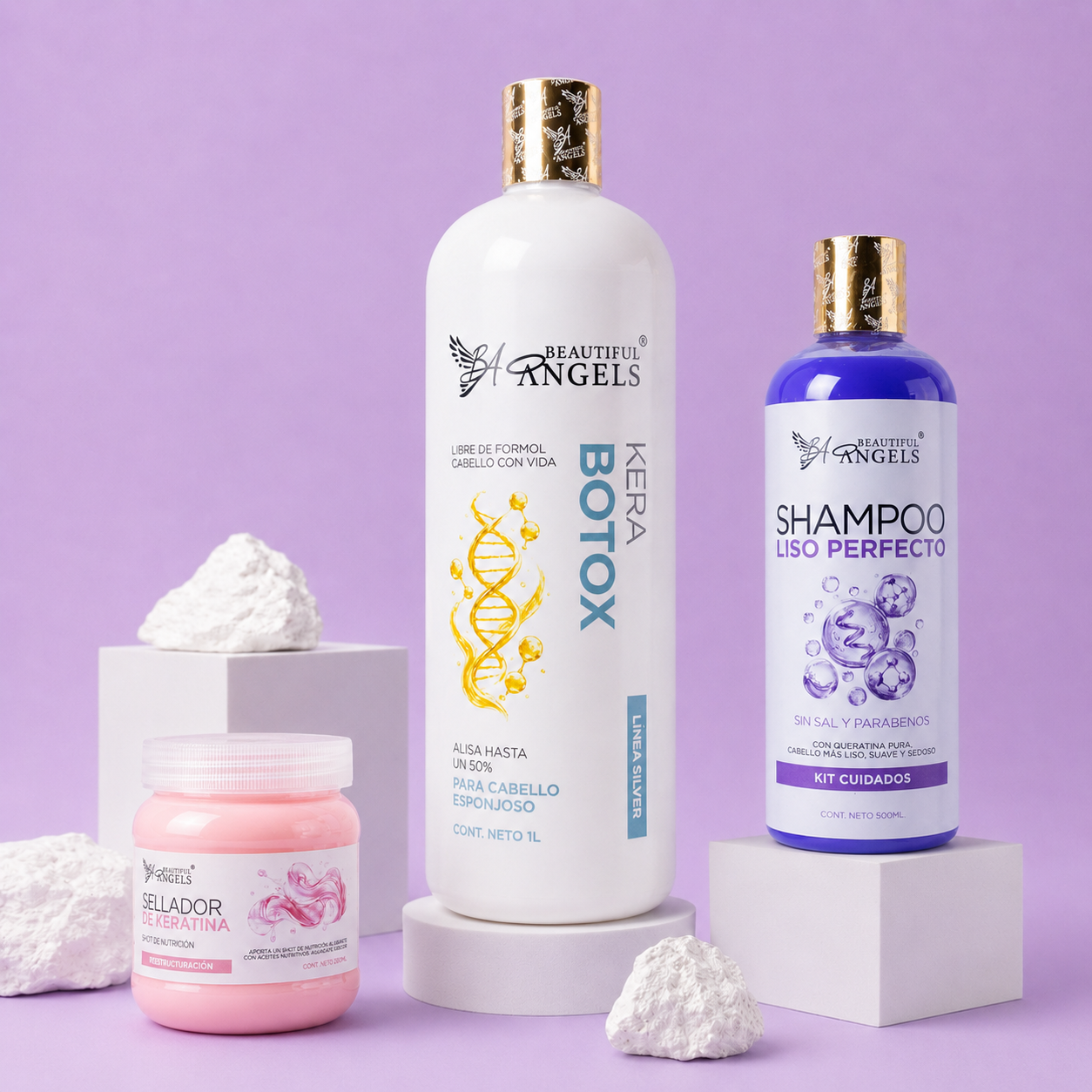 Kit KeraBotox Silver 1L + Shampoo Liso Perfecto 500ML + Sellador de Keratina 250ML