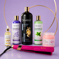 Kit KeraBotox Gold 1L + Shampoo Limpieza 500ml + Shampoo Liso 500ml + Sellador de Keratina 250ml + Aceite de Argán 100ml + Plancha Beautiful Angels