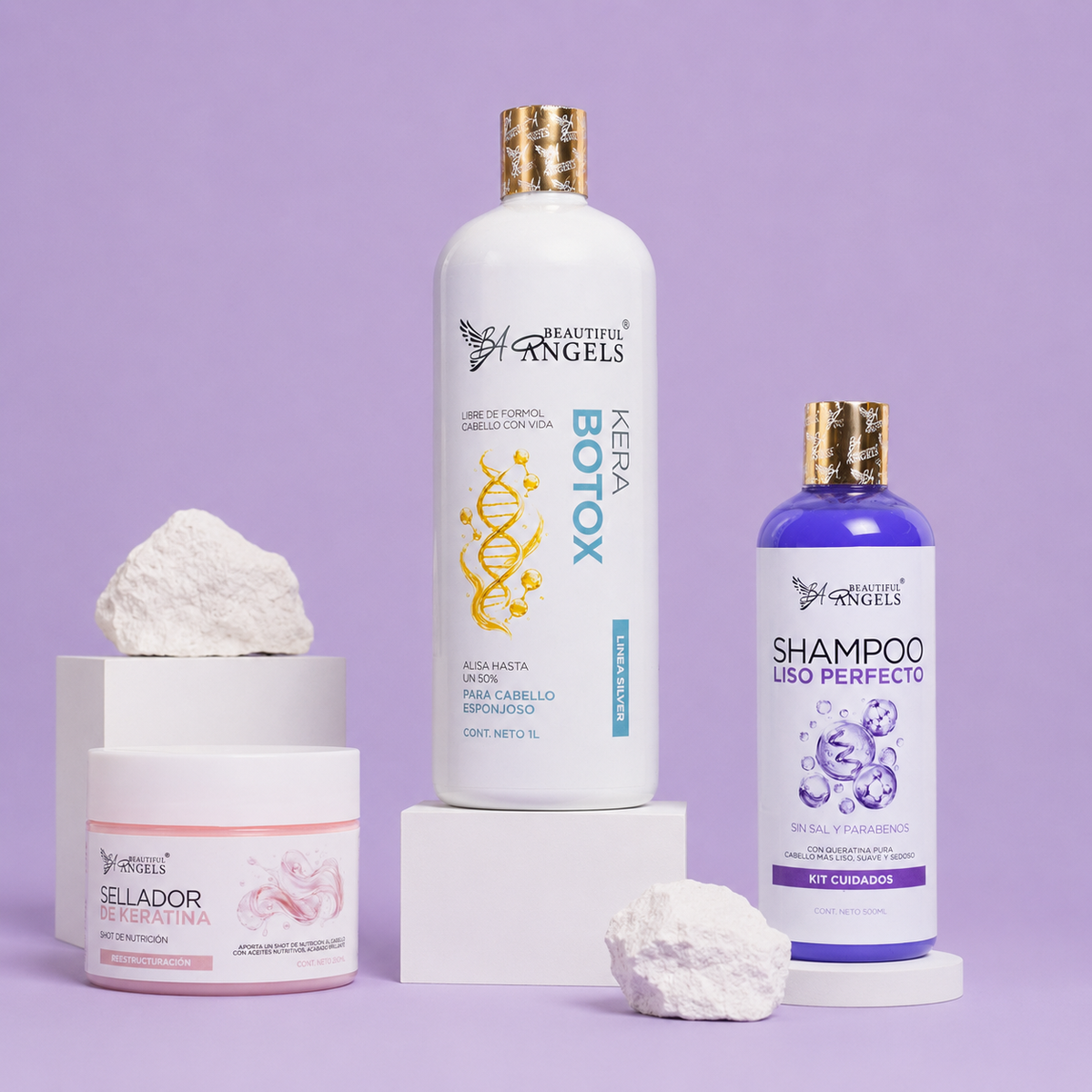 Kit KeraBotox Silver 1L + Shampoo Liso Perfecto 500ML + Sellador de Keratina 250ML