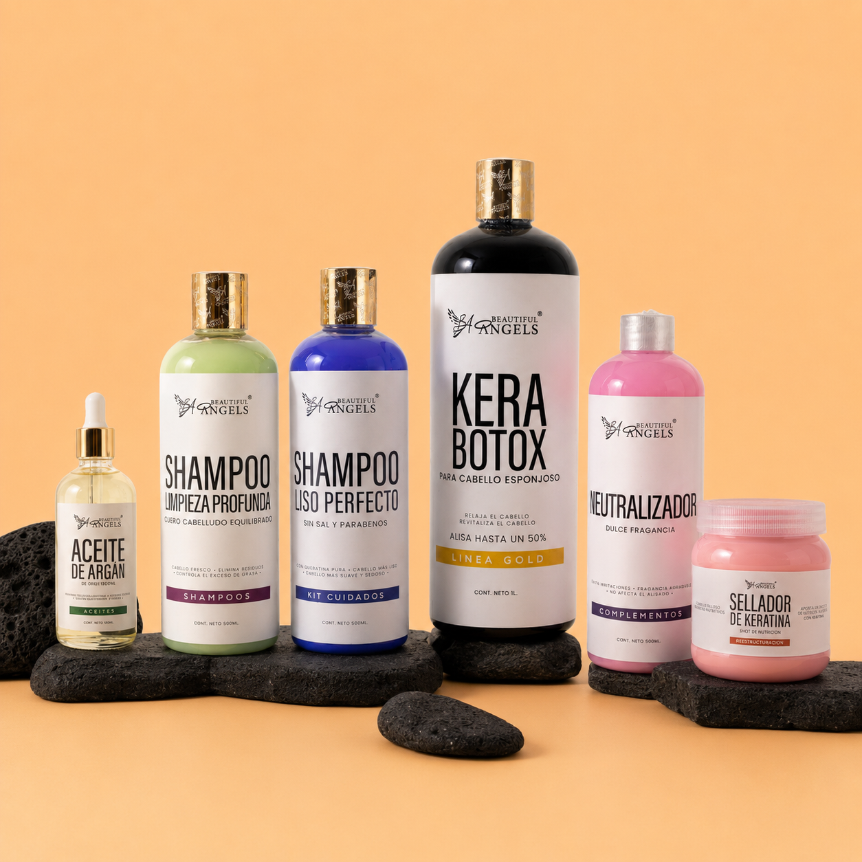 Kit Kerabotox Gold + Shampoo Limpieza Profunda + Shampoo Liso Perfecto + Neutralizador + Sellador de Keratina + Aceite de Argán