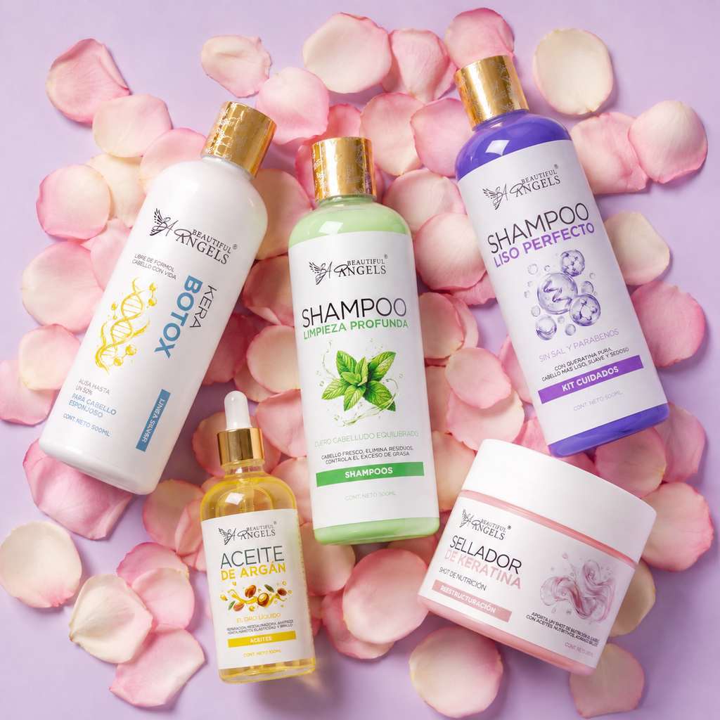 Kit Básico KeraBotox Silver 500 ml – Beautiful Angels – Cabello más Suave, Hidratado y Manejable, Apto para Todo Tipo de Cabello con Lavado Inmediato