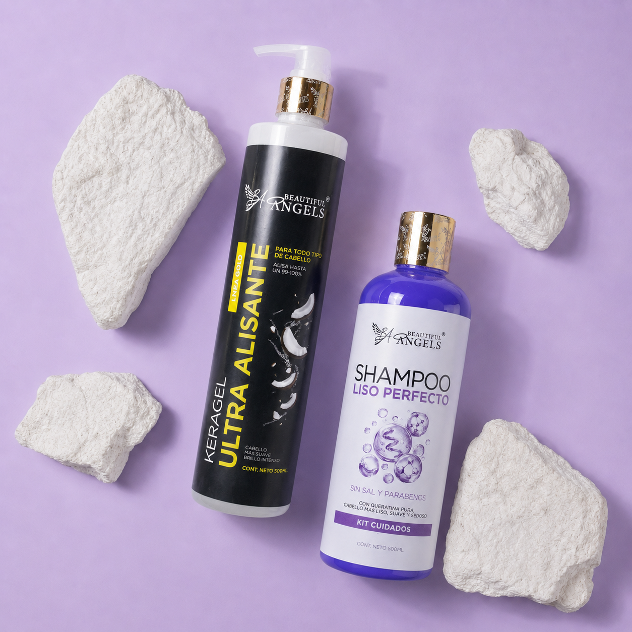 Kit Keragel Ultra Alisante Gold 500ML+ Shampoo Liso Perfecto 500ML