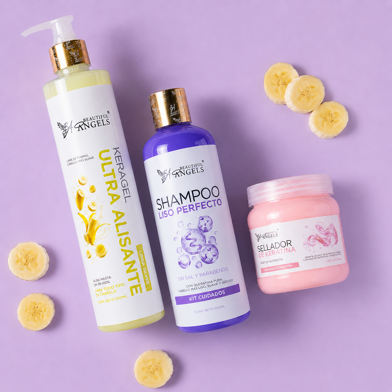 Kit Keragel Ultra Alisante Silver 500 ML + Shampoo Liso Perfecto 500ML+ Sellador de Keratina 250ML