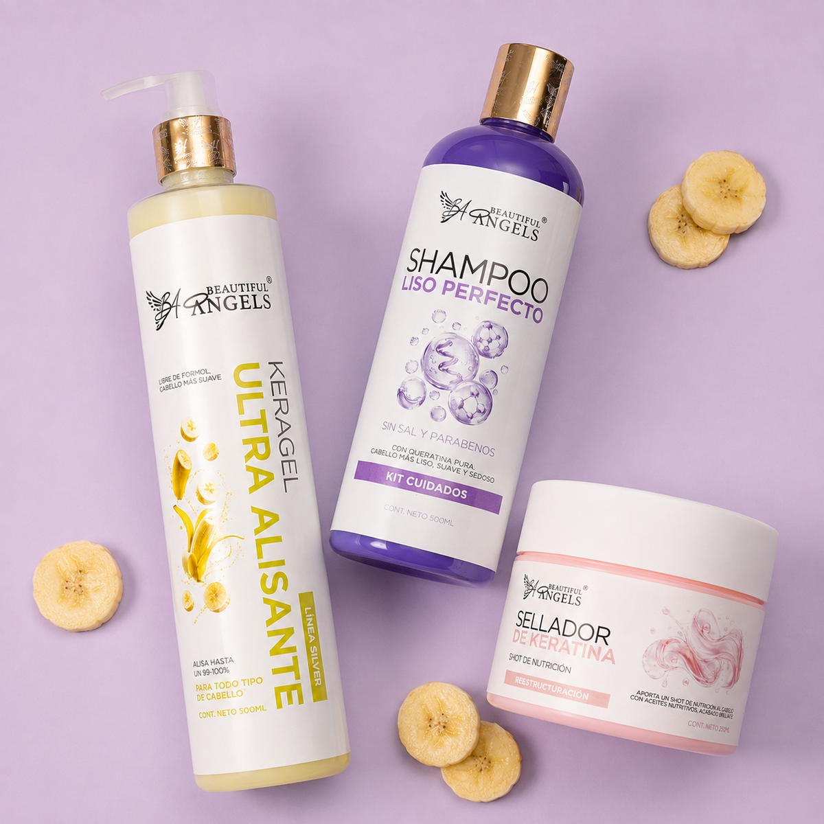 Kit Keragel Ultra Alisante Silver 500 ML + Shampoo Liso Perfecto 500ML+ Sellador de Keratina 250ML