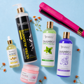 Kit Keragel Ultra Alisante Gold 500ml + Shampoo Limpieza 500ml + Shampoo Liso 500ml + Sellador de Keratina 250ml + Aceite de Argán 100ml + Plancha Beautiful Angels