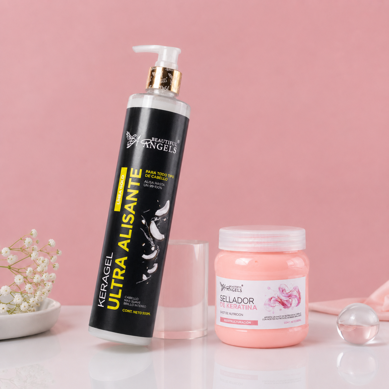 Kit Keragel Alisante Gold 500 ML + Sellador de Keratina 250 ML