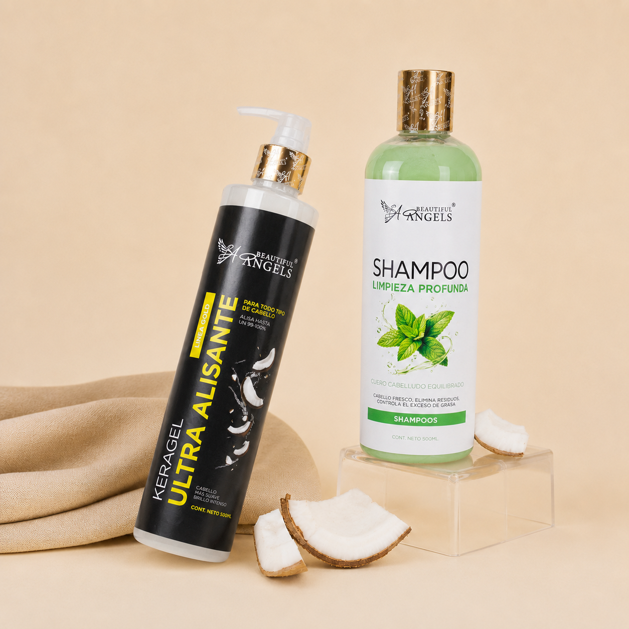 Kit Keragel Ultra Alisante Gold 500 ML + Shampoo Limpieza Profunda 500 ML