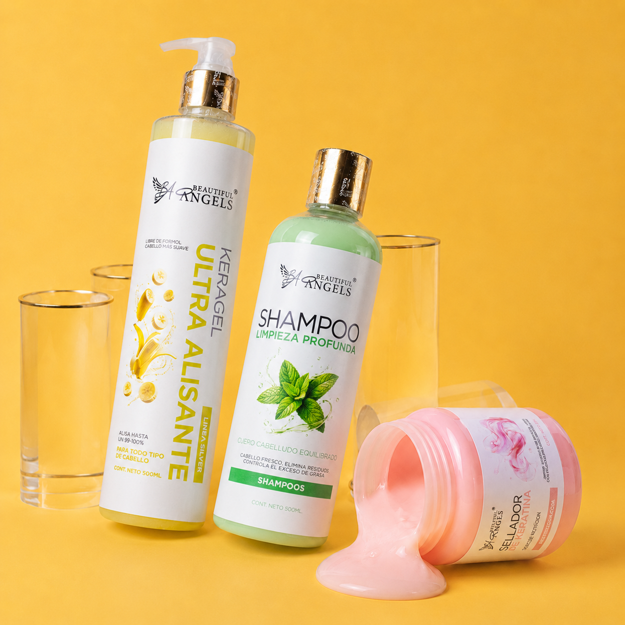 Kit Keragel Ultra Alisante Silver 500ML + Shampoo Limpieza profunda 500ML + Sellador 250ML