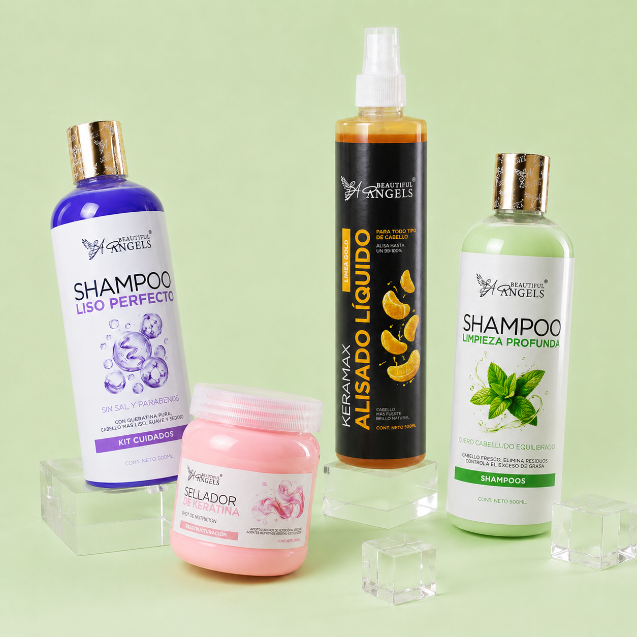 Kit Keramax Alisado Líquido Gold 500ML + Shampoo Limpieza Profunda 500ML + Sellador de Keratina 250ML+ Shampoo Liso Perfecto 500ML