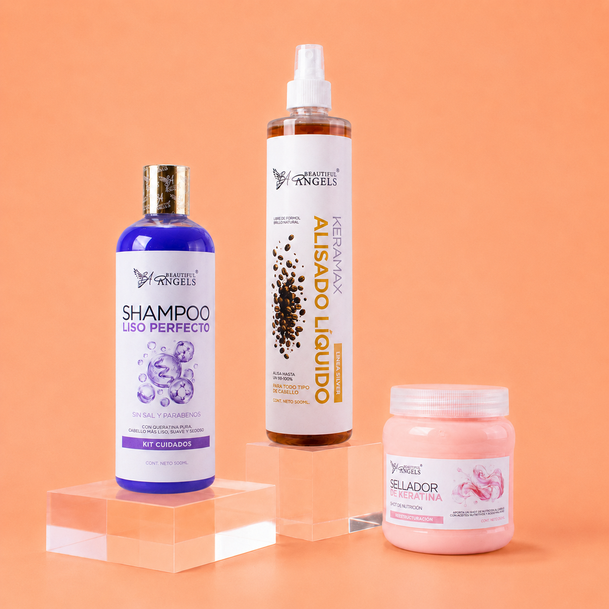 Kit Keramax Alisado Líquido Silver 500ML + Shampoo Liso Perfecto 500ML + Sellador de Keratina 250ML