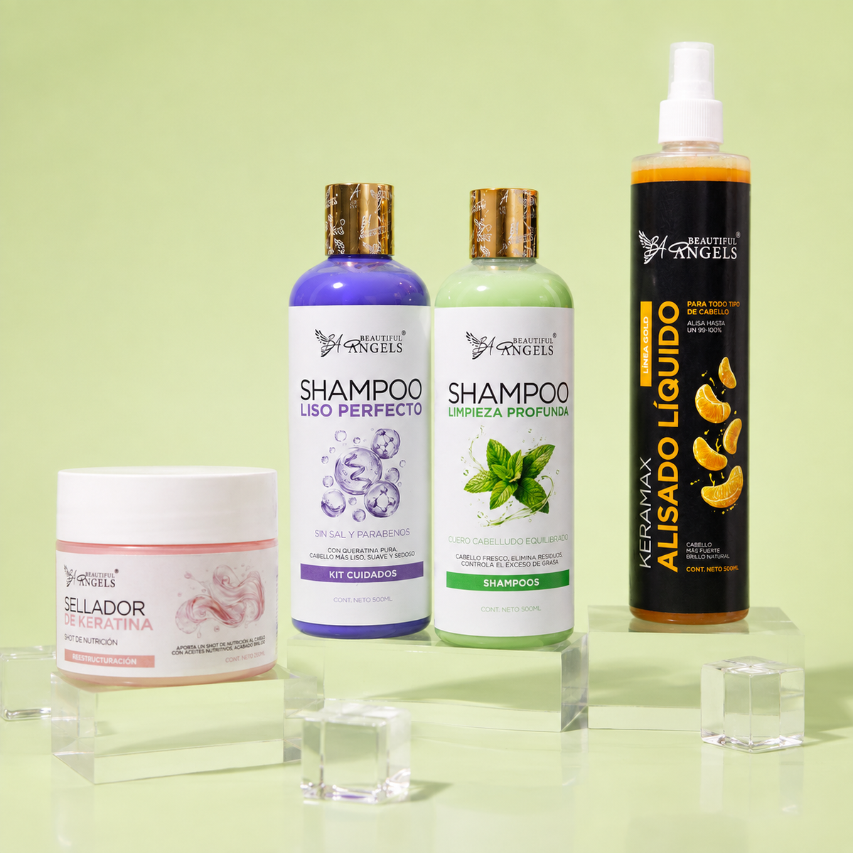 Kit Keramax Alisado Líquido Gold 500ML + Shampoo Limpieza Profunda 500ML + Sellador de Keratina 250ML+ Shampoo Liso Perfecto 500ML