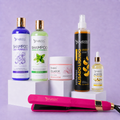Kit Keramax Alisado Líquido Gold 500ml + Shampoo Limpieza 500ml + Shampoo Liso 500ml + Sellador de Keratina 250ml + Aceite de Argán 100ml + Plancha Beautiful Angels