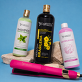 Kit Keratina Brasileña Gold 1L + Shampoo Limpieza Profunda 500ML + Neutralizador 500ML + Plancha Profesional Beautiful Angels