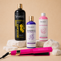 Kit Keratina Brasileña Gold 1L + Shampoo Liso Perfecto 500ML + Neutralizador 500ML + Plancha Profesional Beautiful Angels