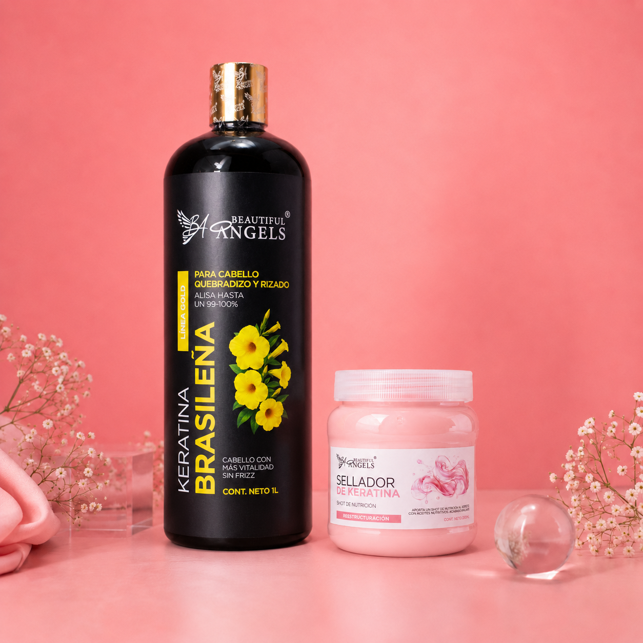 Kit Keratina Brasileña Gold 1L + Sellador de Keratina 250 ML