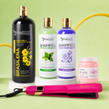Kit Keratina Brasileña Gold 1L + Shampoo Limpieza 500ml + Shampoo Liso 500ml + Sellador de Keratina 250ml + Plancha Beautiful Angels