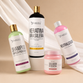 Kit Keratina Brasileña Gold + Shampoo Limpieza Profunda + Neutralizador + Sellador de Keratina