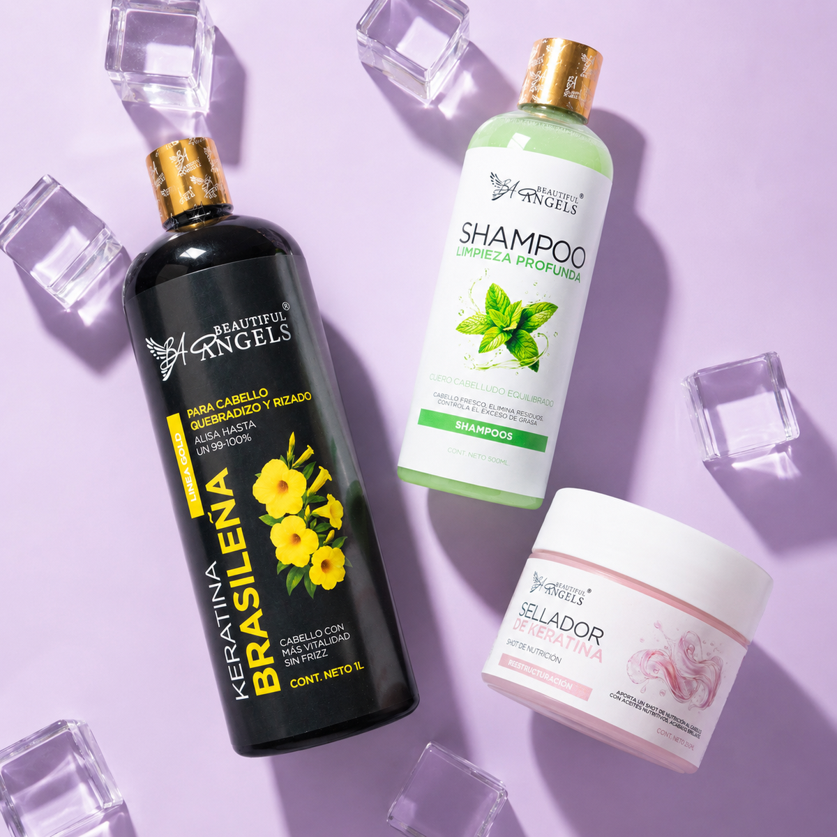 kit keratina brasileña gold 1l+ shampoo limpieza profunda 500ml + sellador 250ml
