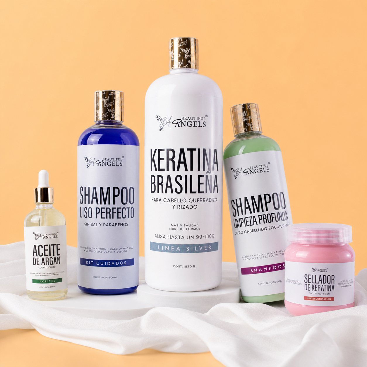 Kit Brasileña Silver + Shampoo Limpieza Profunda+ Shampoo Liso Perfecto + Sellador + Aceite de Argan
