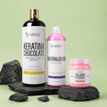 Keratina Chocolate Gold + Neutralizador + Sellador de Keratina: Control del frizz con nutrición intensa y brillo profesional